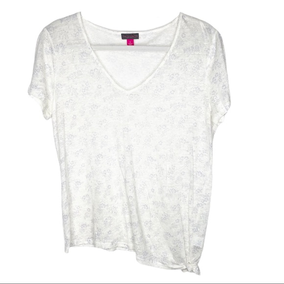 Vince Camuto Ivory Asymmetrical Linen Shirt Small - Picture 2 of 9